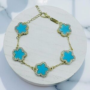 Camille Flower Bracelet in Blue